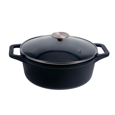 Olla dutch oven 3,8 L – hierro fundido curado con tapa vidrio