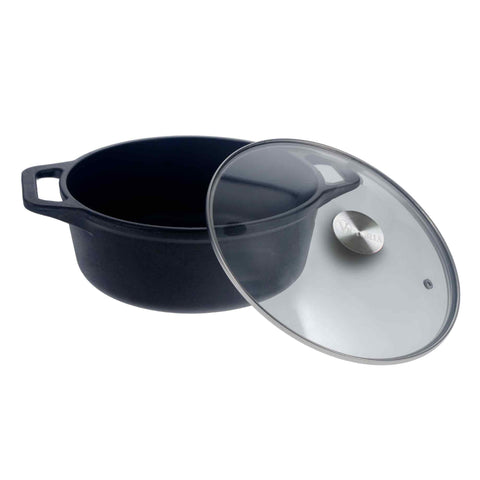 Olla dutch oven 3,8 L – hierro fundido curado con tapa vidrio