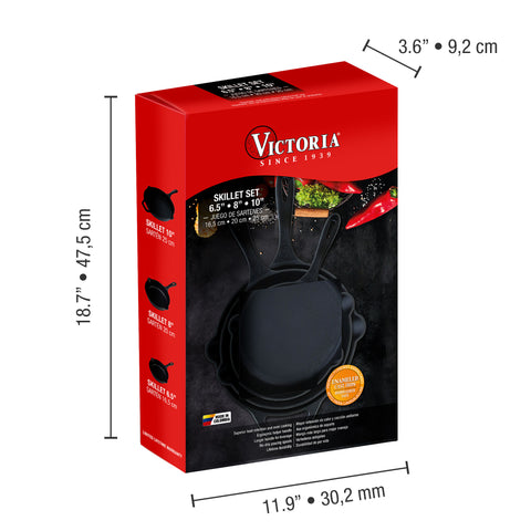 KIT de Sartenes Hierro Fundido 3 Pack