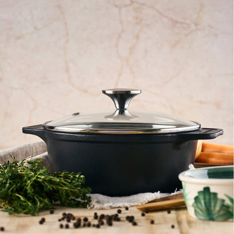 Olla de 1,9 Lt con Tapa Vidrio Templado