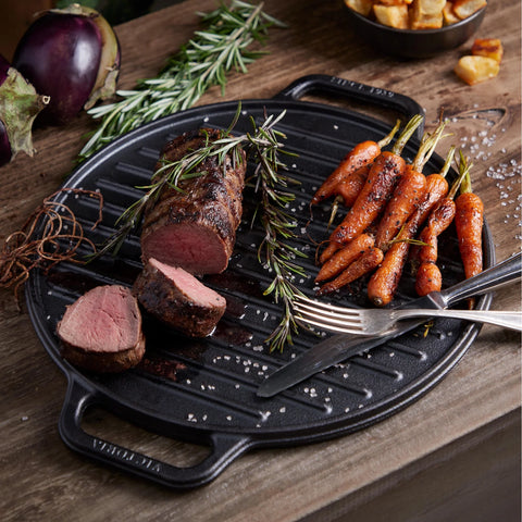 Kit Victoria - sartén profundo 1,9 L y plancha 32 cm Curado