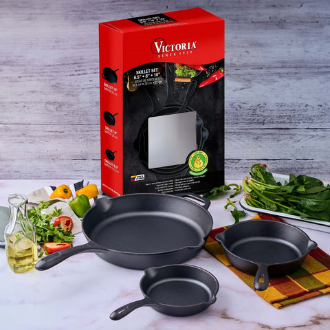 Kit 3 sartenes 16.5, 20 y 25 cm – Hierro Fundido Curado