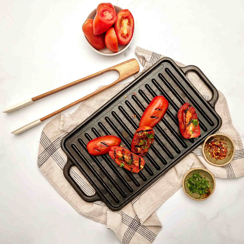 Plancha reversible 33 × 21 cm – hierro fundido