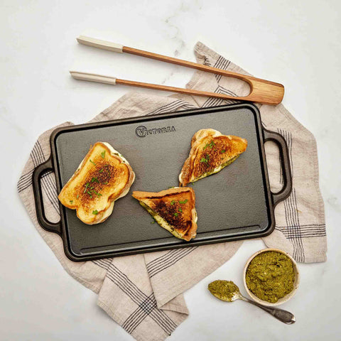 Plancha reversible 33 × 21 cm – hierro fundido