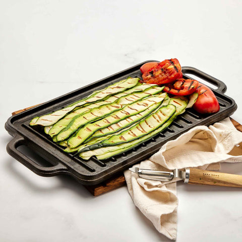 Plancha reversible 33 × 21 cm – hierro fundido