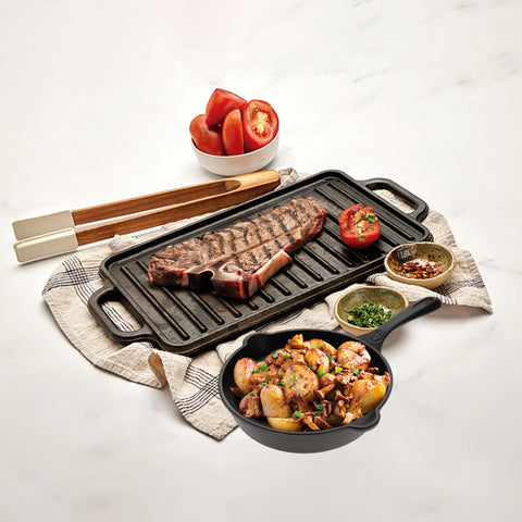 Kit Victoria - plancha curada 33x21 y sarten de 20
