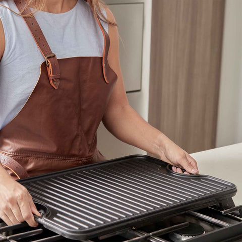 Plancha reversible 50 × 35 cm – hierro fundido esmaltado