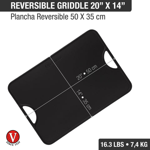 Plancha reversible 50 × 35 cm – hierro fundido esmaltado