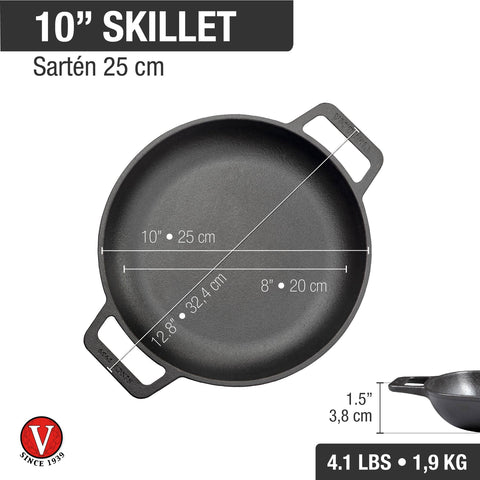Sartén Doble Asa Liso 25 cm – esmaltado