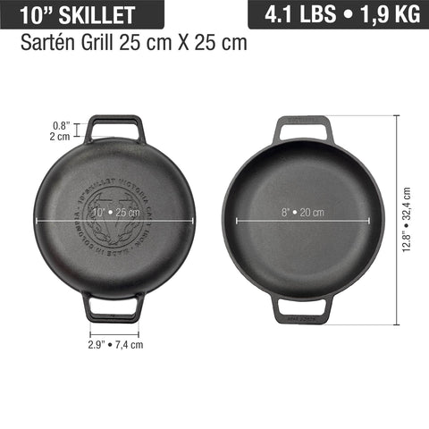 Sartén Doble Asa Liso 25 cm – esmaltado