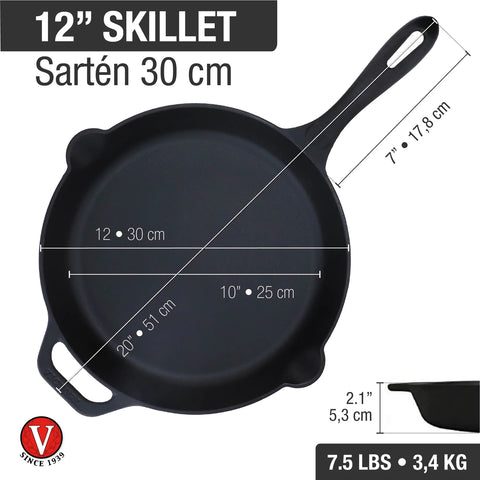 Kit 2 sartenes 25 y 30 cm – hierro fundido esmaltado