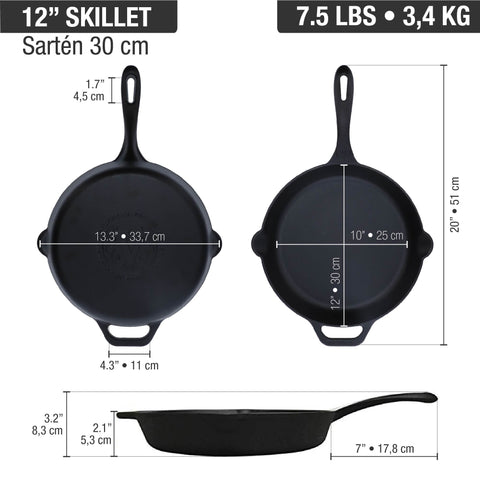 Sartén 30 cm – hierro fundido esmaltado
