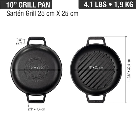 Sartén Doble Asa Grill 25 cm – esmaltado