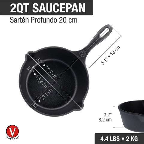 Kit Victoria - sartén profundo 1,9 L y plancha 32 cm Curado