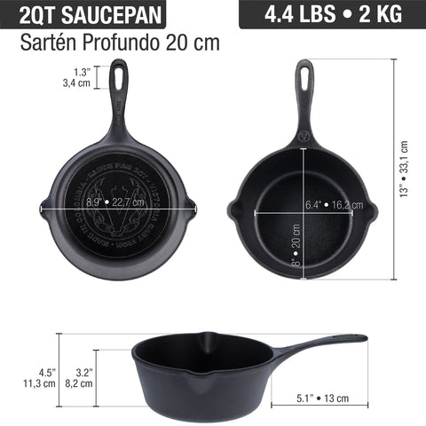 Kit Victoria - sartén profundo 1,9 L y plancha 32 cm Curado