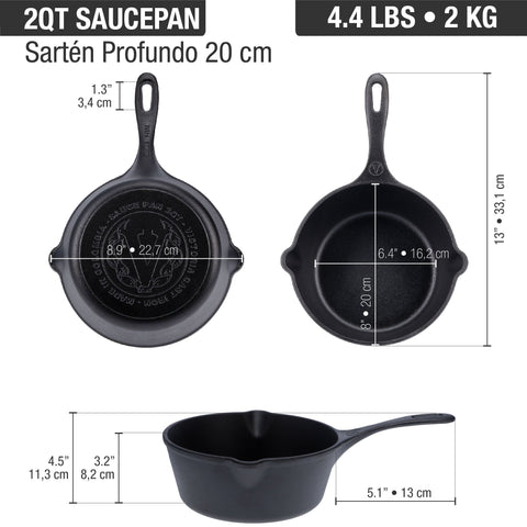 Sartén profundo 1,9 L – hierro fundido esmaltado