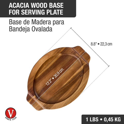 Base para bandeja 29x19 cm - madera acacia