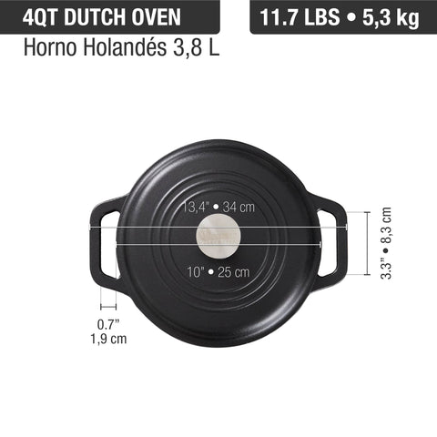 Olla dutch oven 3,8 L – hierro fundido esmaltado