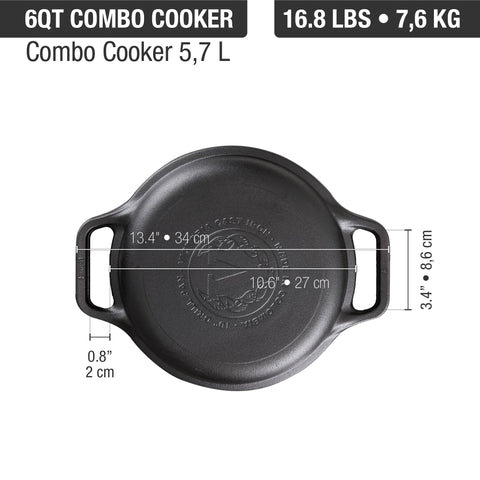 Olla de Hierro fundido 5.7 lts Combo Cooker