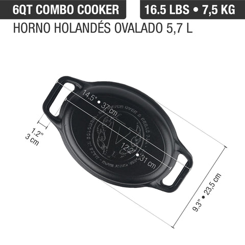 Olla dutch oven ovalado 5,7 L – hierro fundido esmaltado