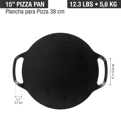 Plancha Para Pizza Doble Asa 38 cm