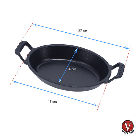 Cazuela ovalada 21 × 15 cm – hierro fundido esmaltado